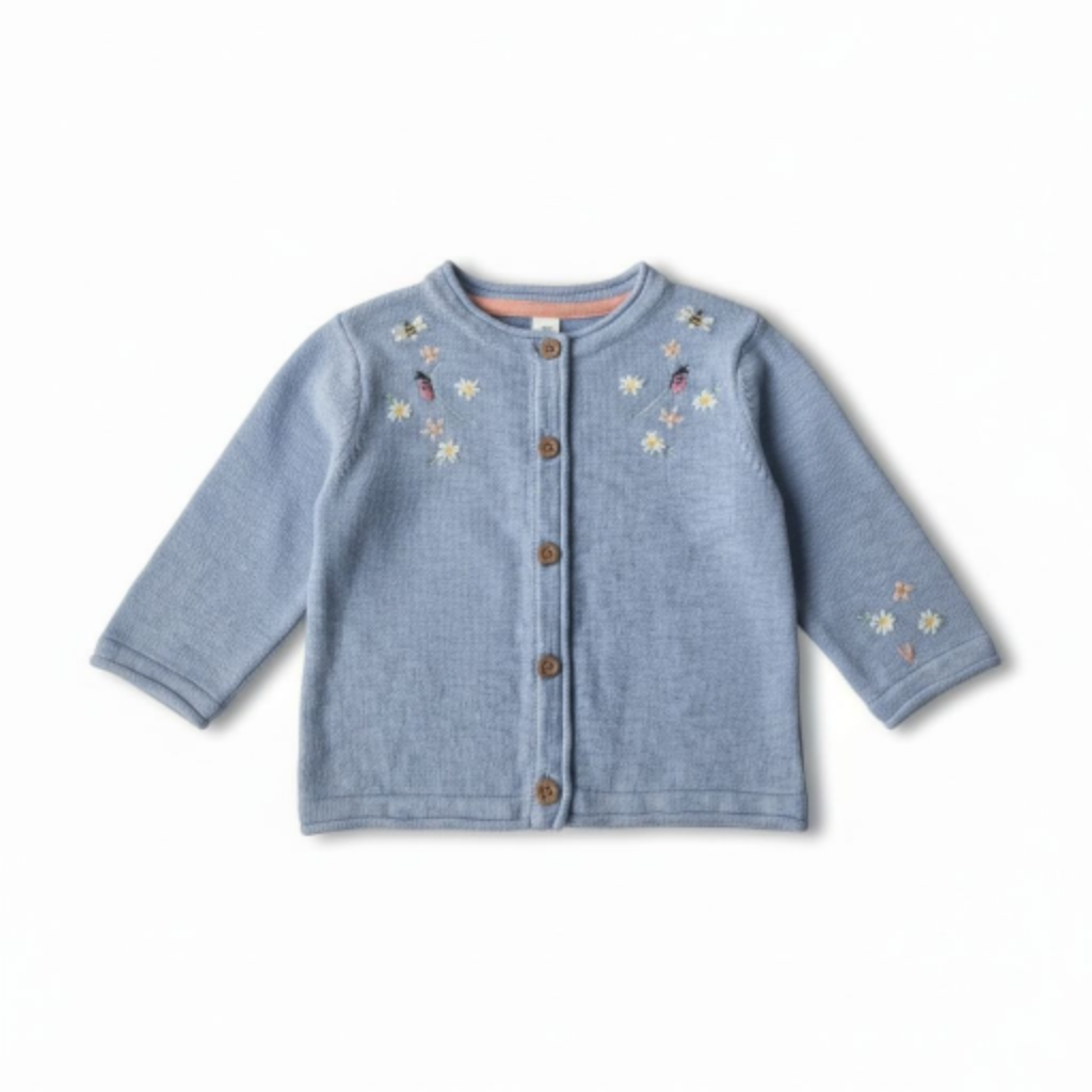 Girls Blue Floral Cardigan 0-3Y | Mothercare