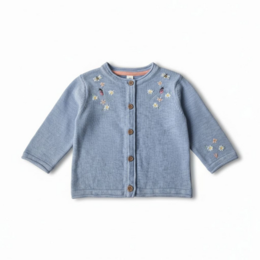 Girls Blue Floral Cardigan 0-3Y | Mothercare