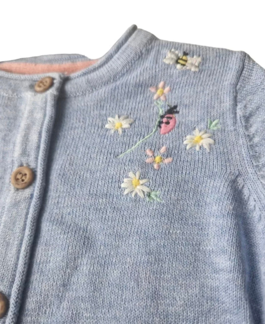 Girls Blue Floral Cardigan 0-3Y | Mothercare