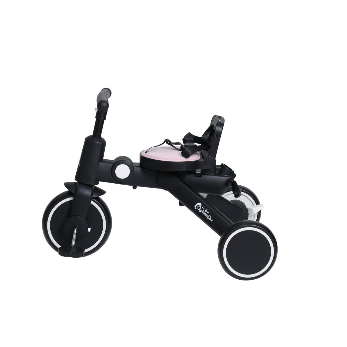 Black and white tricycle on a white background