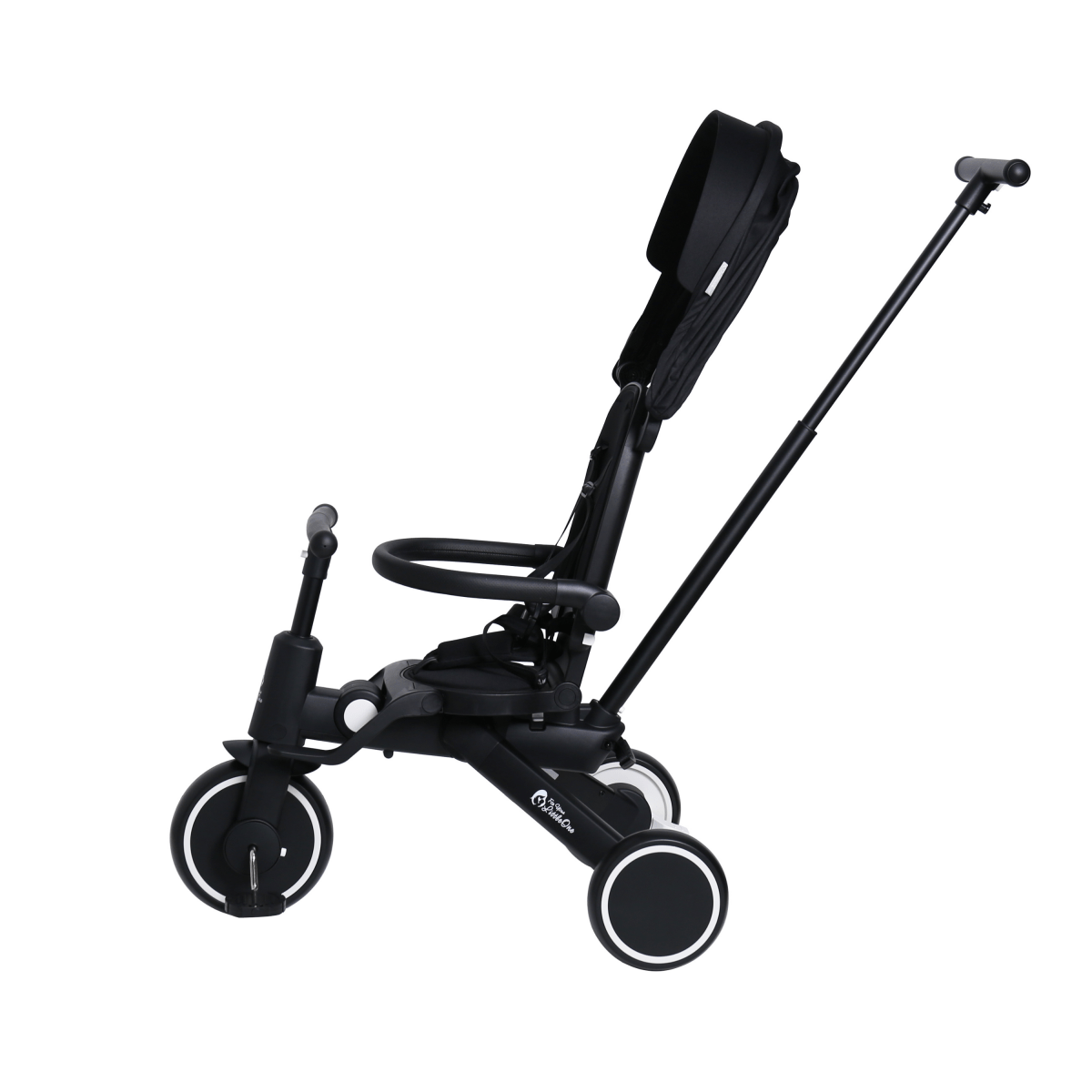 Black stroller on a white background