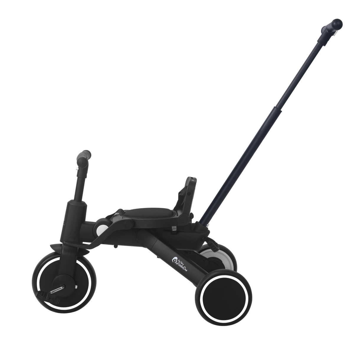 Black scooter with handlebar on a white background