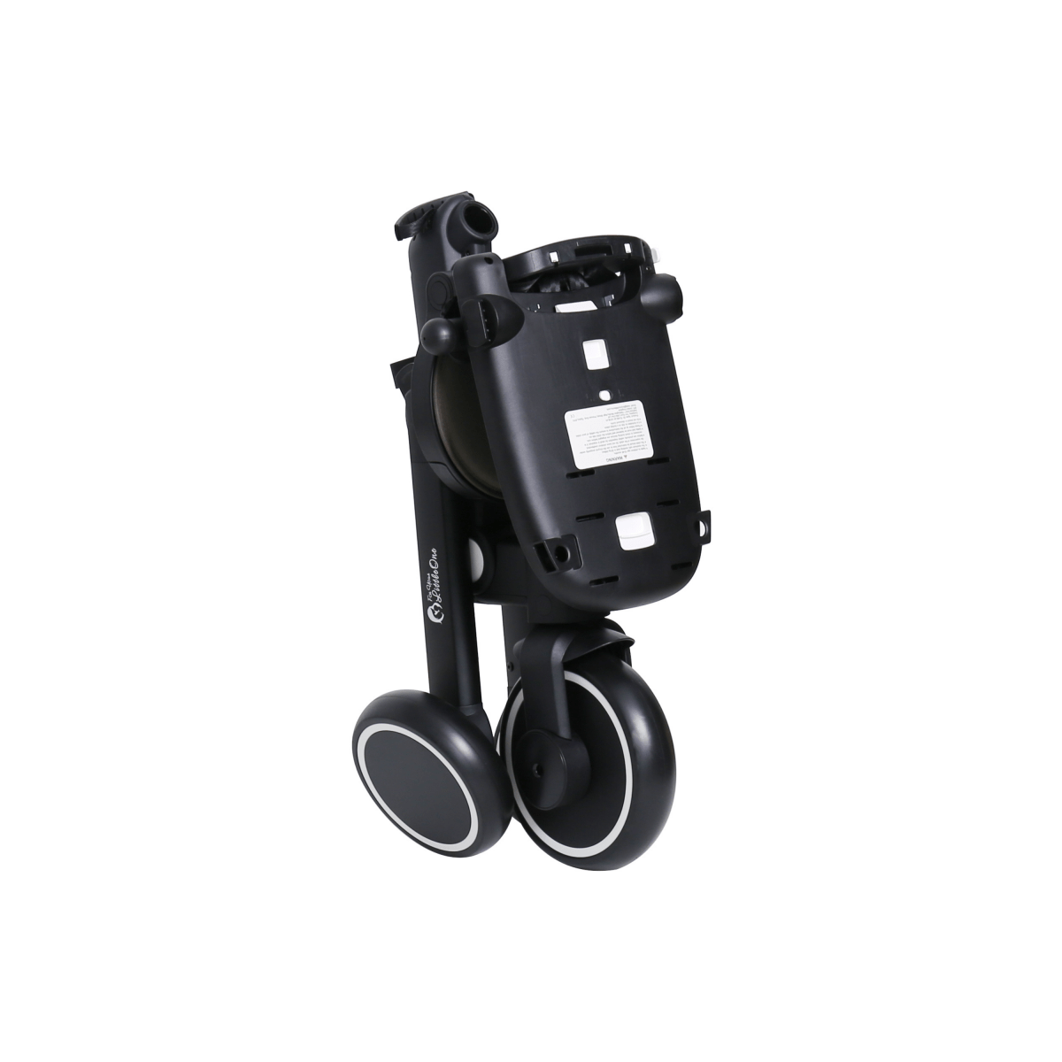 Black scooter with wheels on a white background