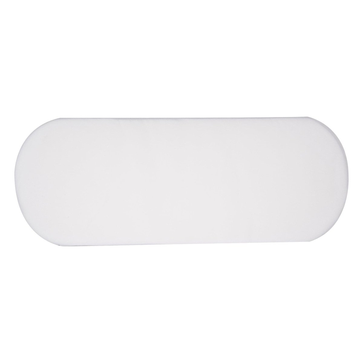 White oval object on a white background
