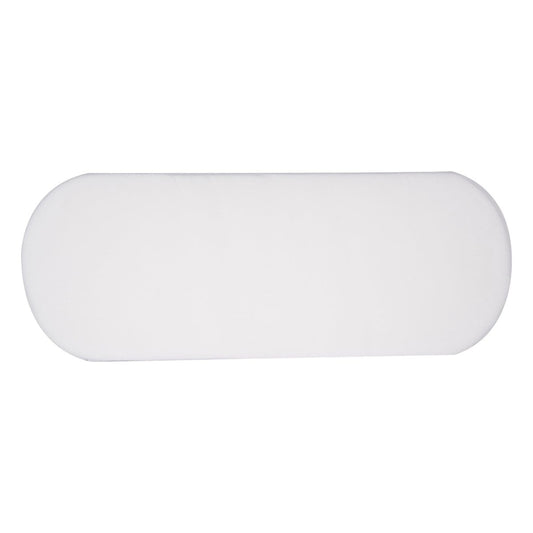 White oval object on a white background